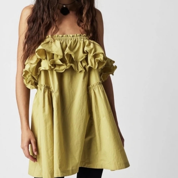 Free People Dresses & Skirts - Free People Free-est Have a Thing for You Mini Dress Light Green Large